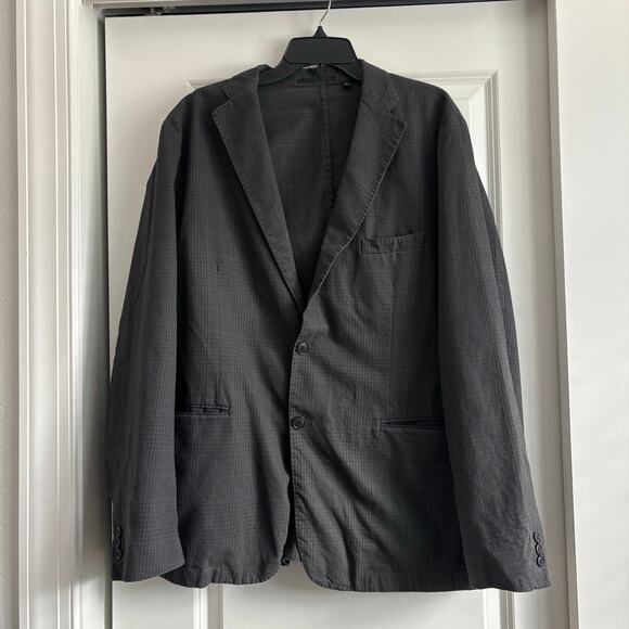 Uniqlo Men’s Gray Checked Blazer Jacket Sz XL - Picture 1 of 9